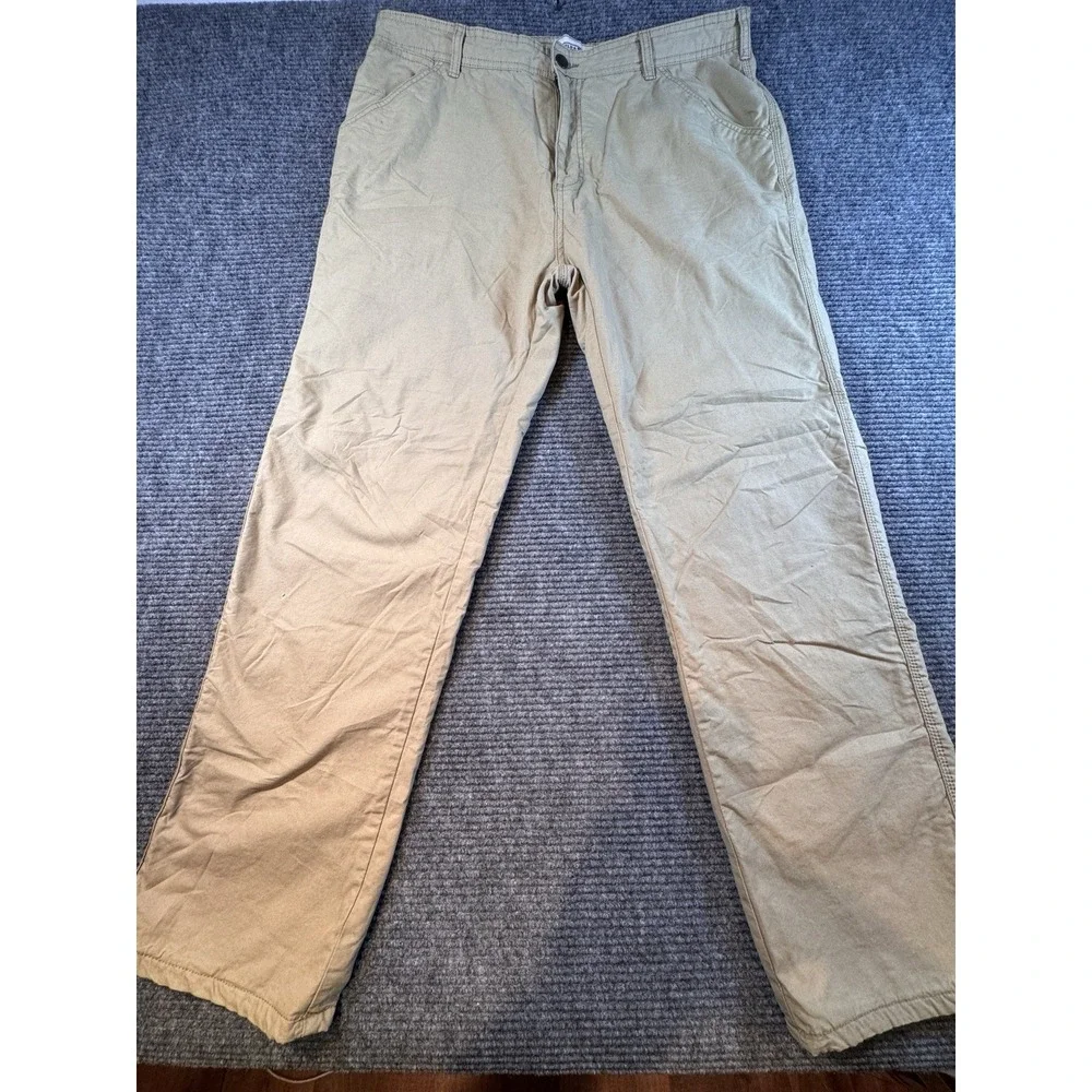 Field & Stream Pants Men 36x32 Tan Carpenter Duck Canvas Quilt Fleece Lined Work